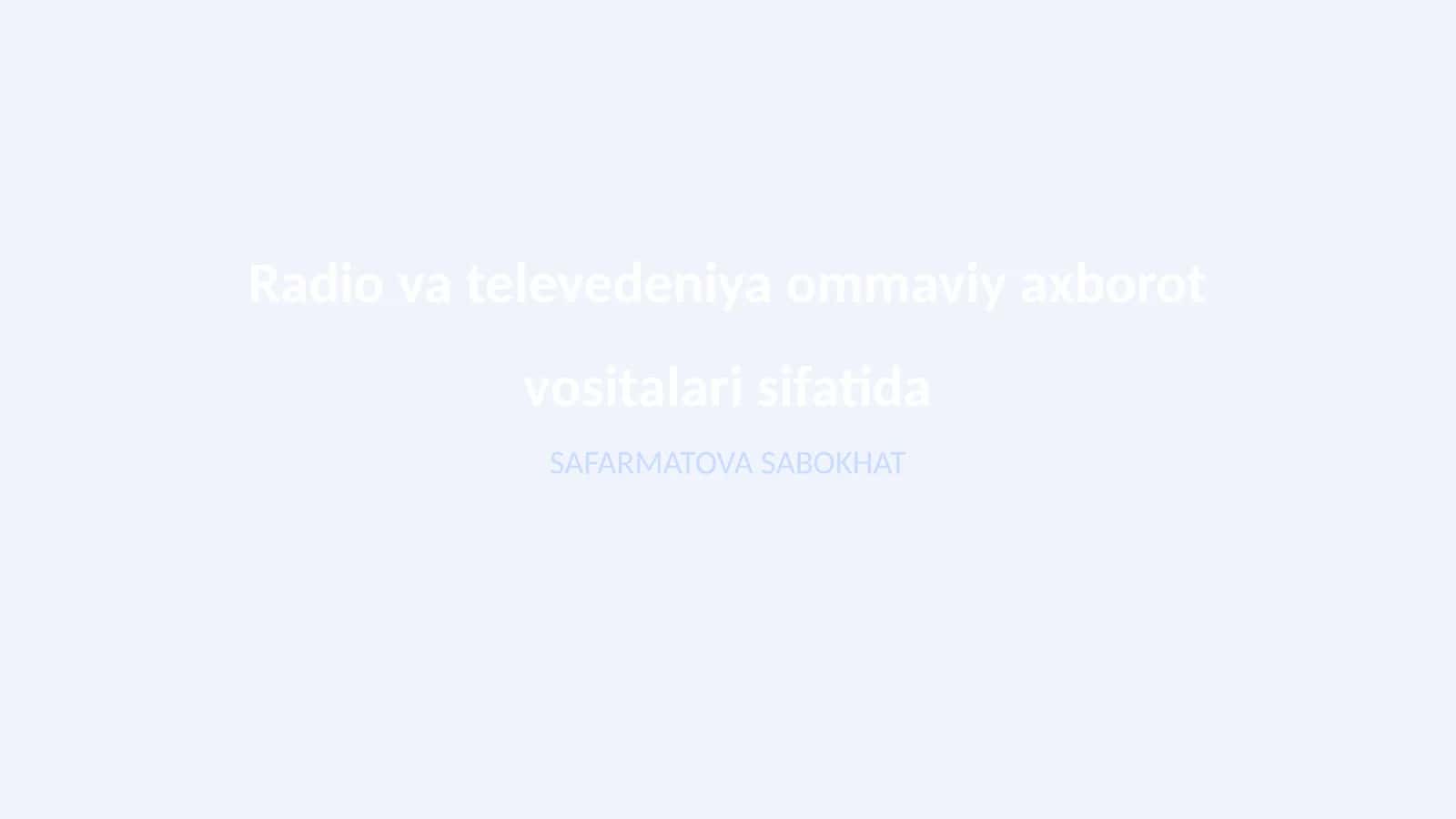 SAFARMATOVA SABOKHAT 1