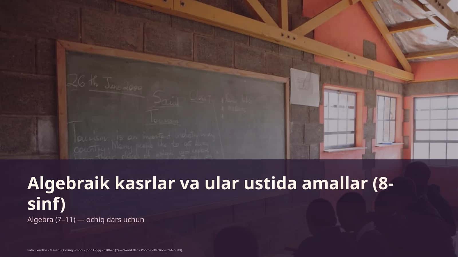 Algebraik kasrlar va ular ustida amallar (8-sinf) 1