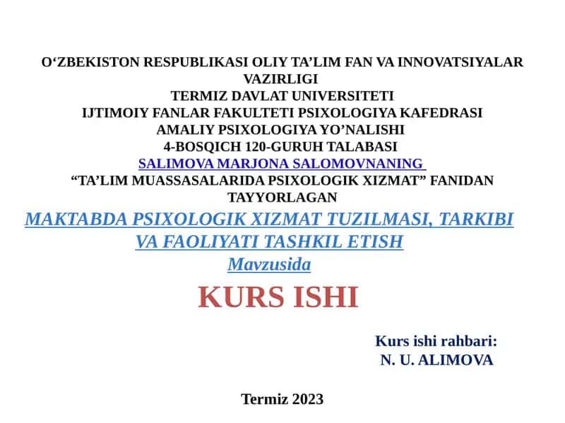 TA’LIM MUASSASALARIDA PSIXOLOGIK XIZMAT 1