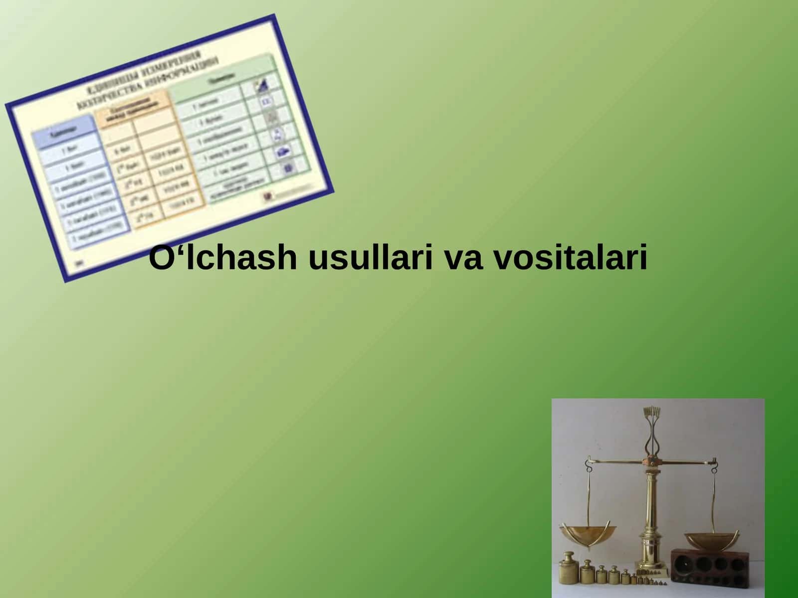 O‘lchash usullari va vositalari 1