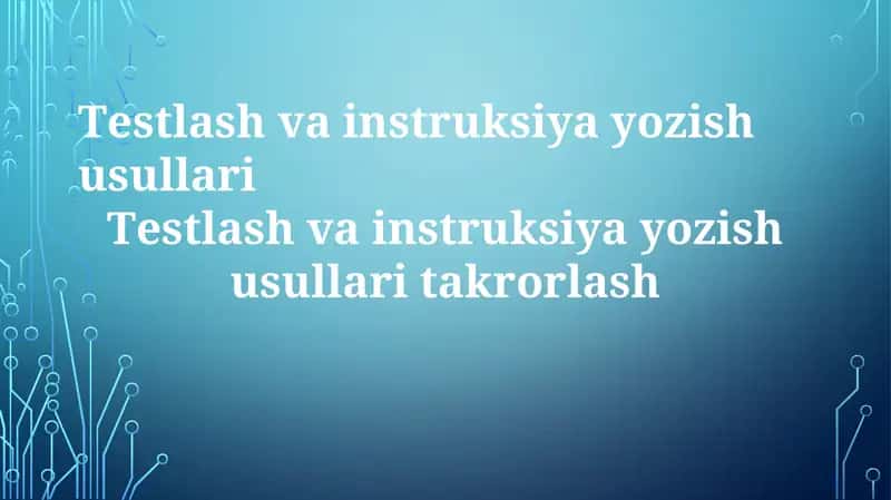 Yo'riqnoma Yozuv Usullari 1