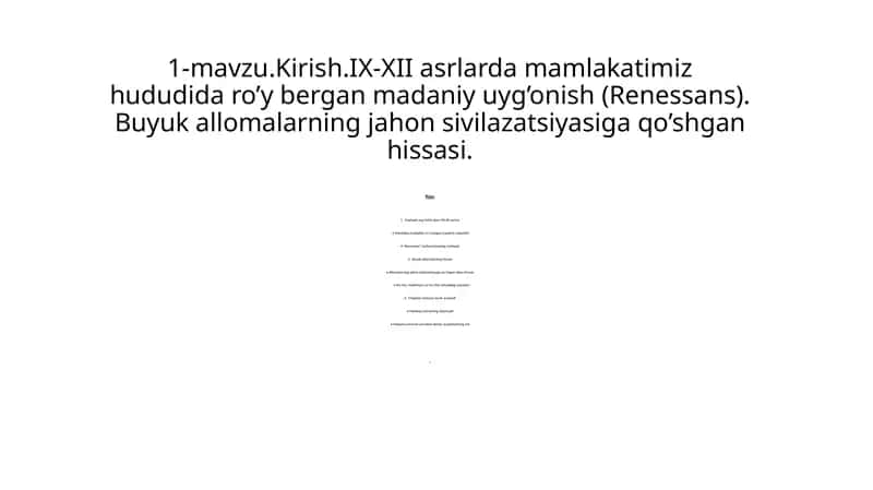 mustaqil ish renessans haqida 1