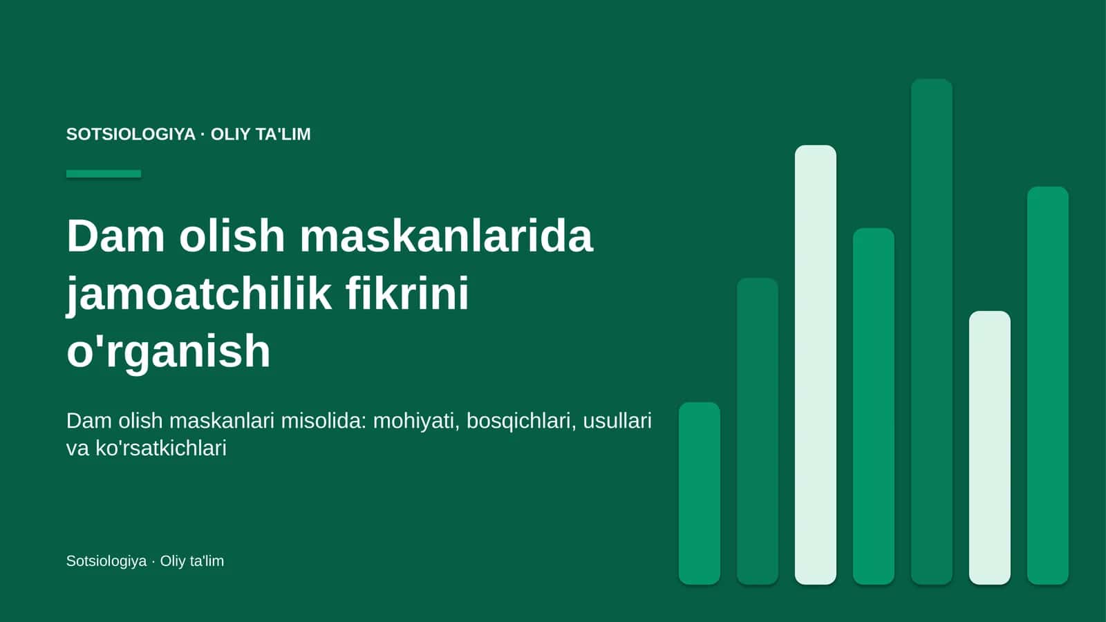 Dam olish maskanlarida jamoatchilik fikrini o'rganish 1