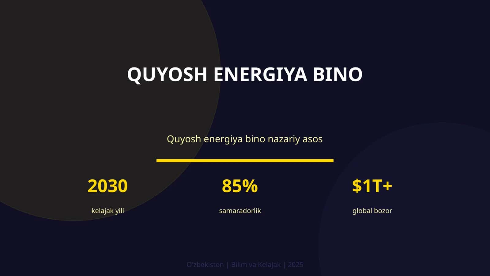 Quyosh energiya bino 1