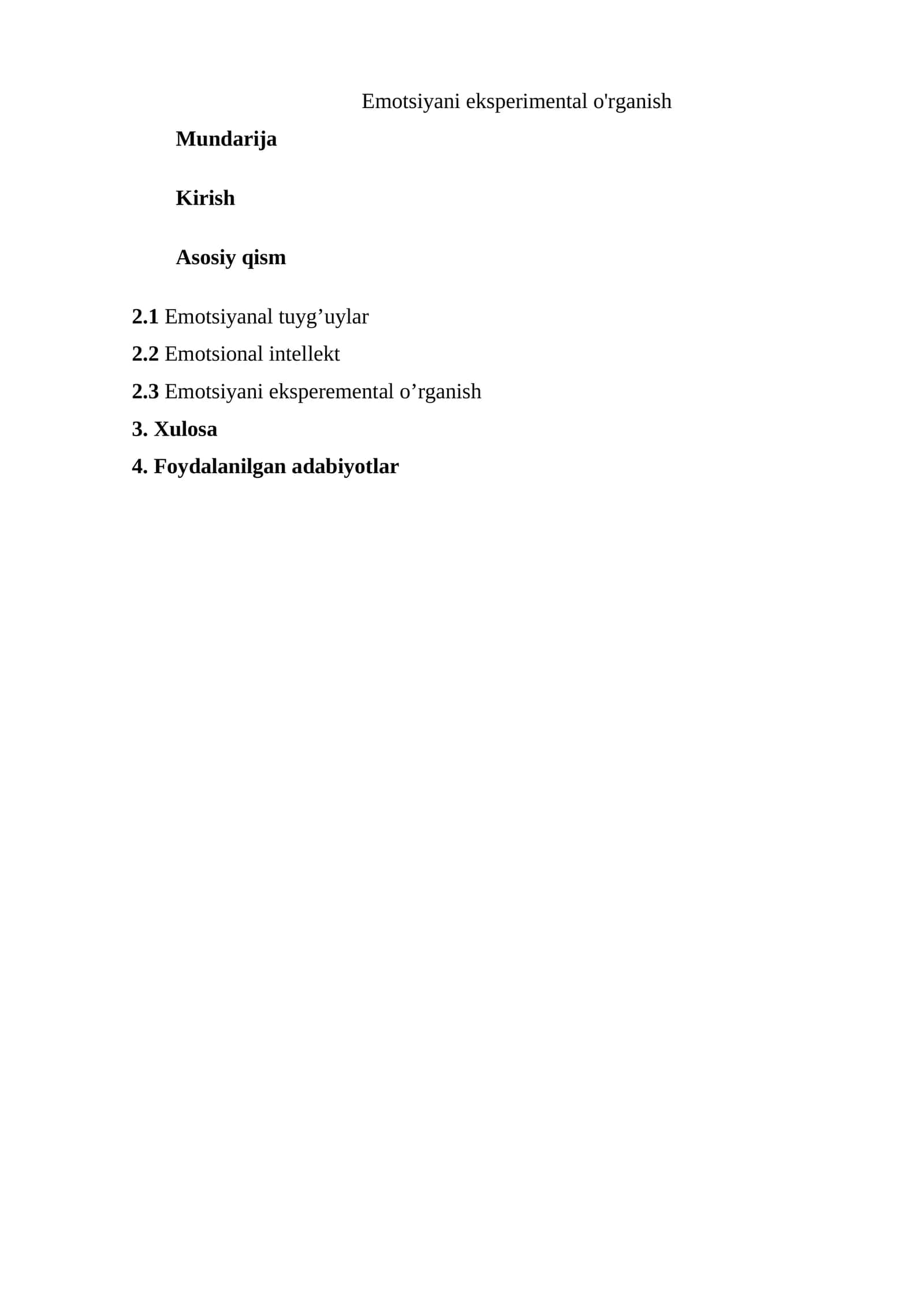 Emotsiyani eksperimental o'rganish 1