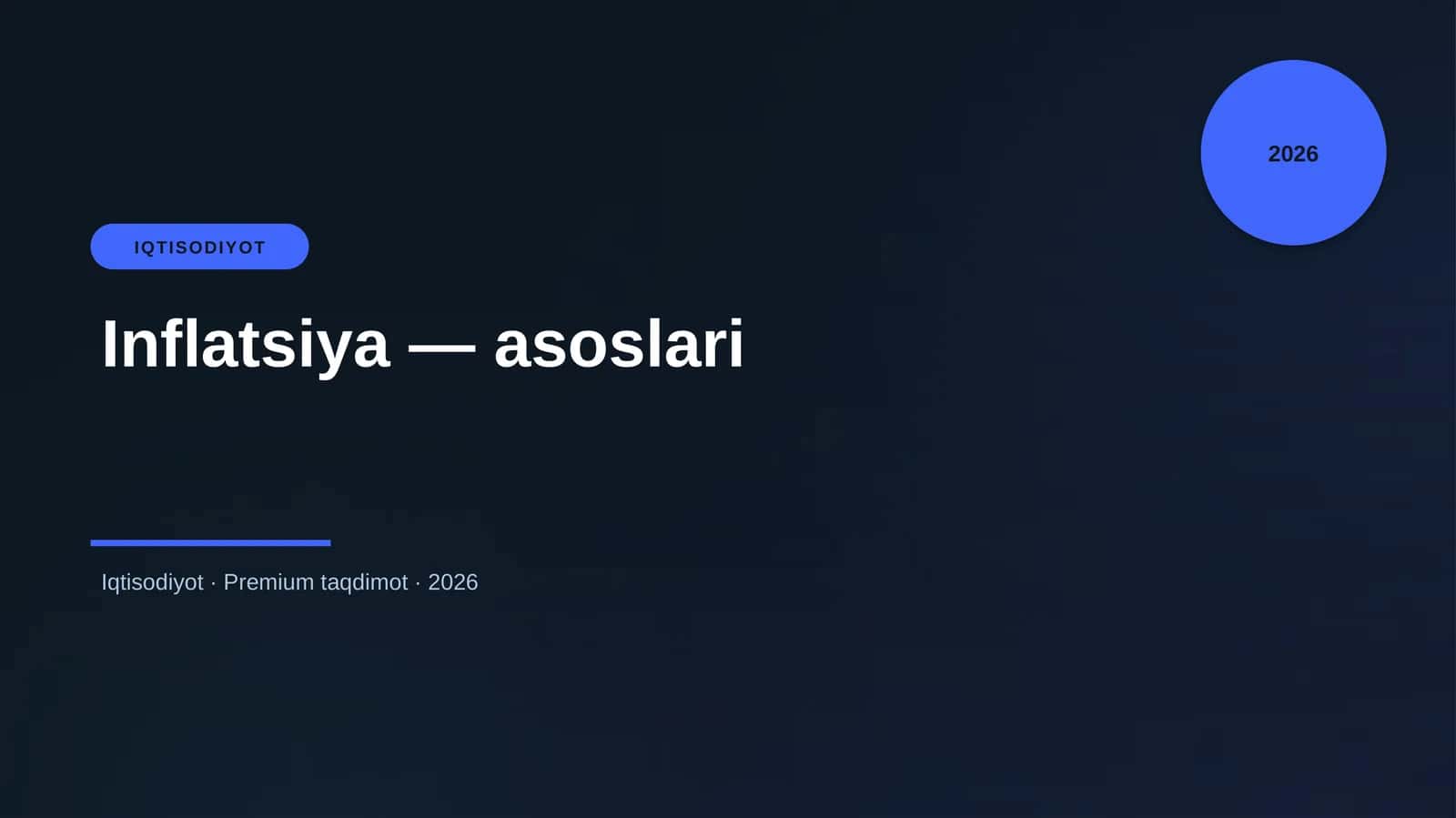 Inflatsiya — asoslari 1