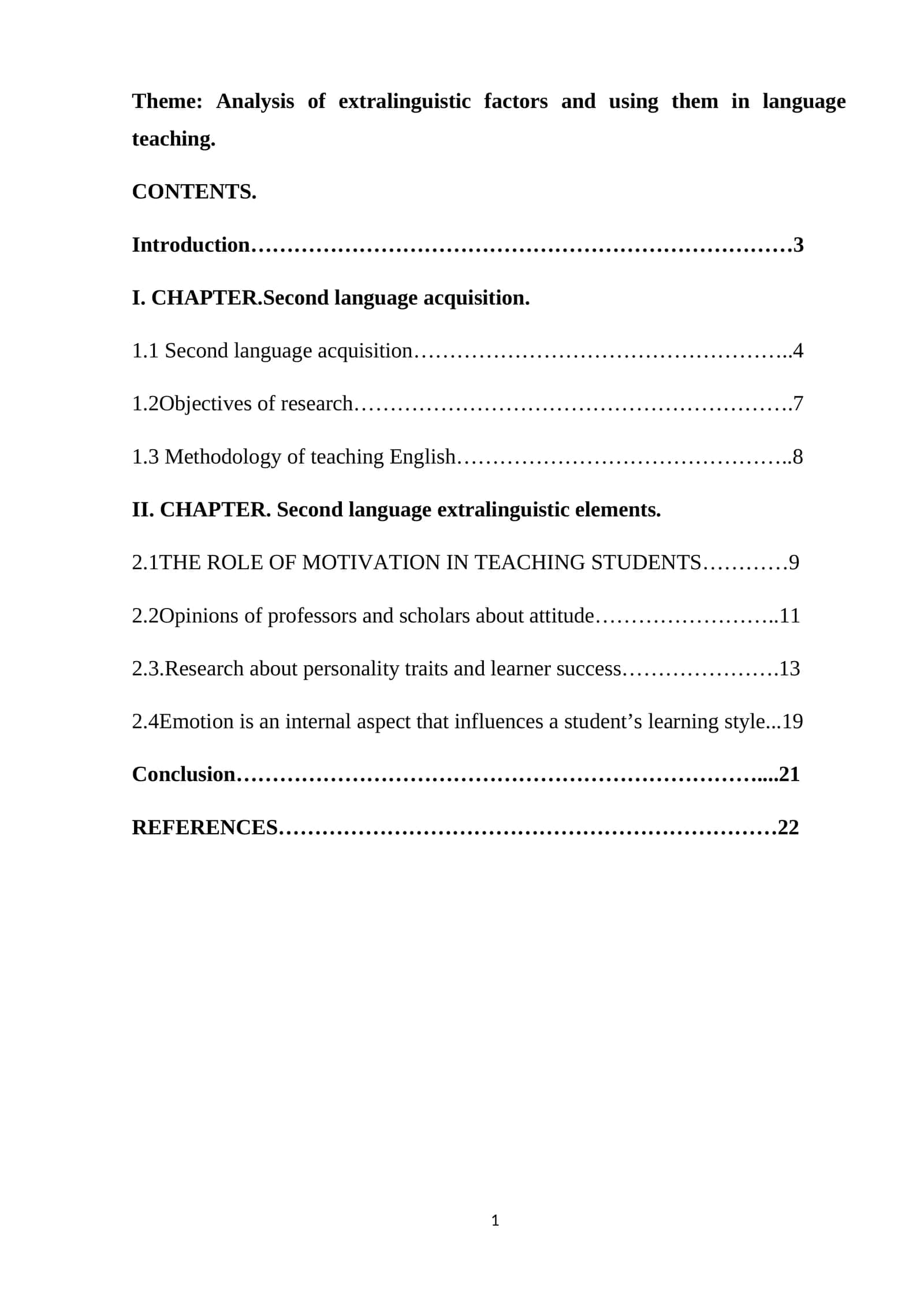 Extralinguistic factors and their use in language teaching 1