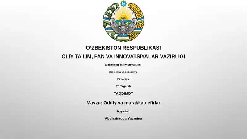 Oddiy va murakkab efirlar 1