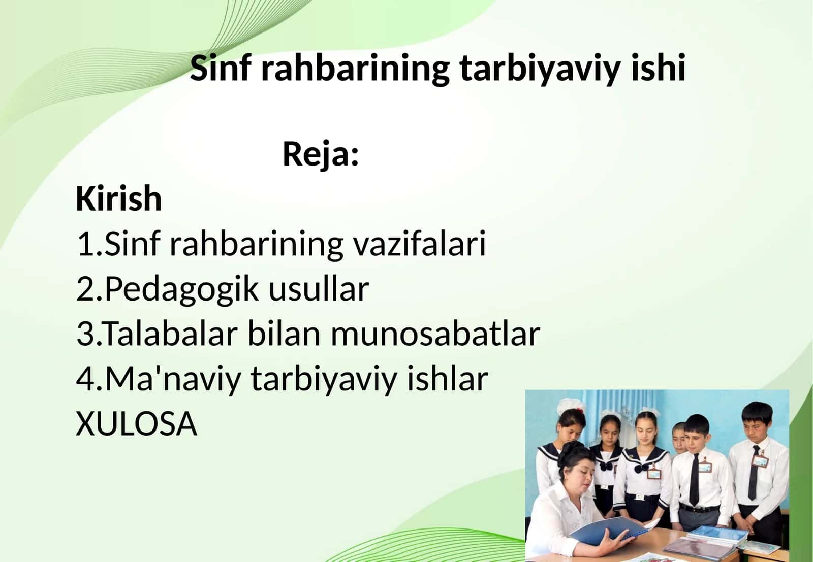 Sinf rahbarining tarbiyaviy ishi 1