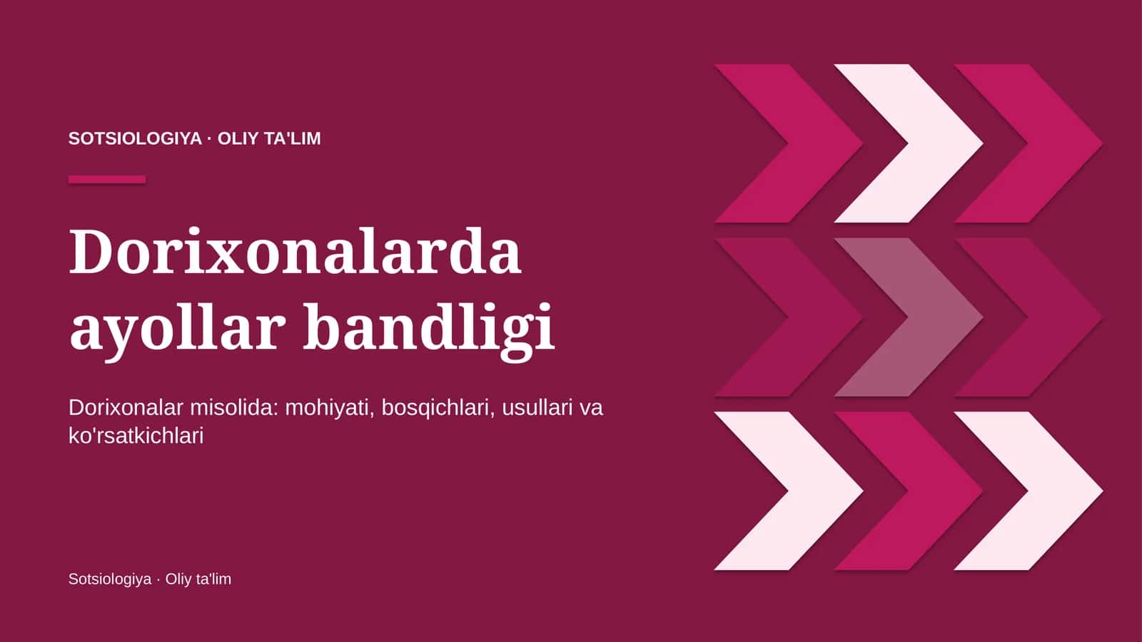[Dorixonalarda ayollar bandligi] 1