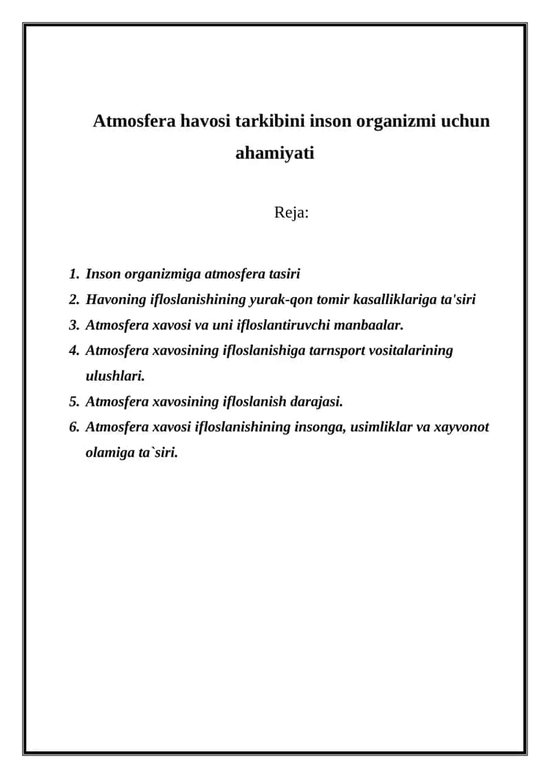 Atmosfera havosi tarkibi 1