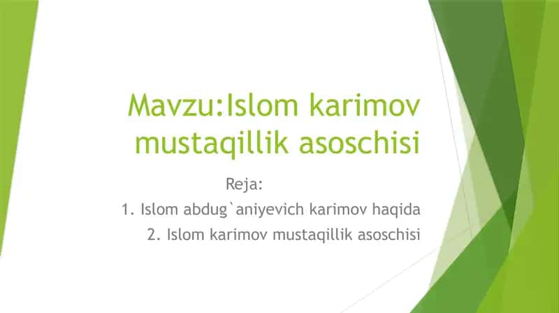 Islom Karimov Mustaqillik Asoschisi 1