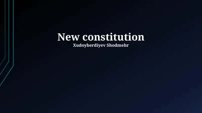 New constitution 1