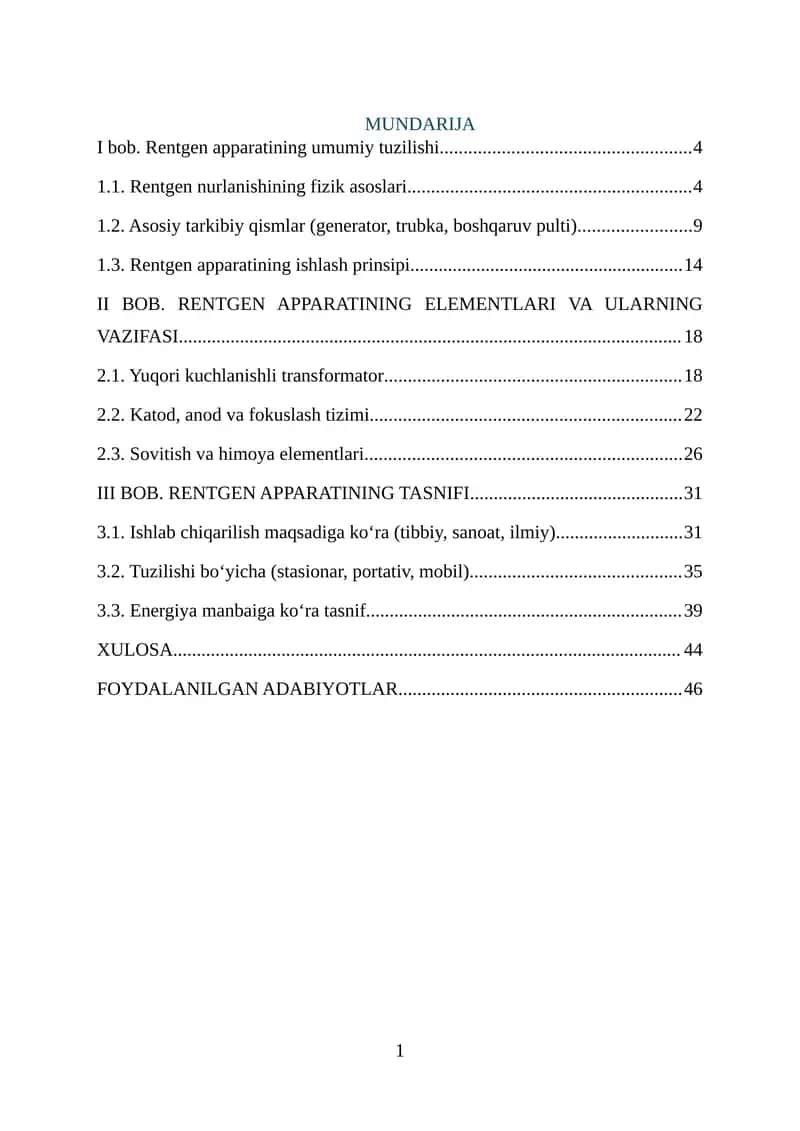 MUNDARIJA 1