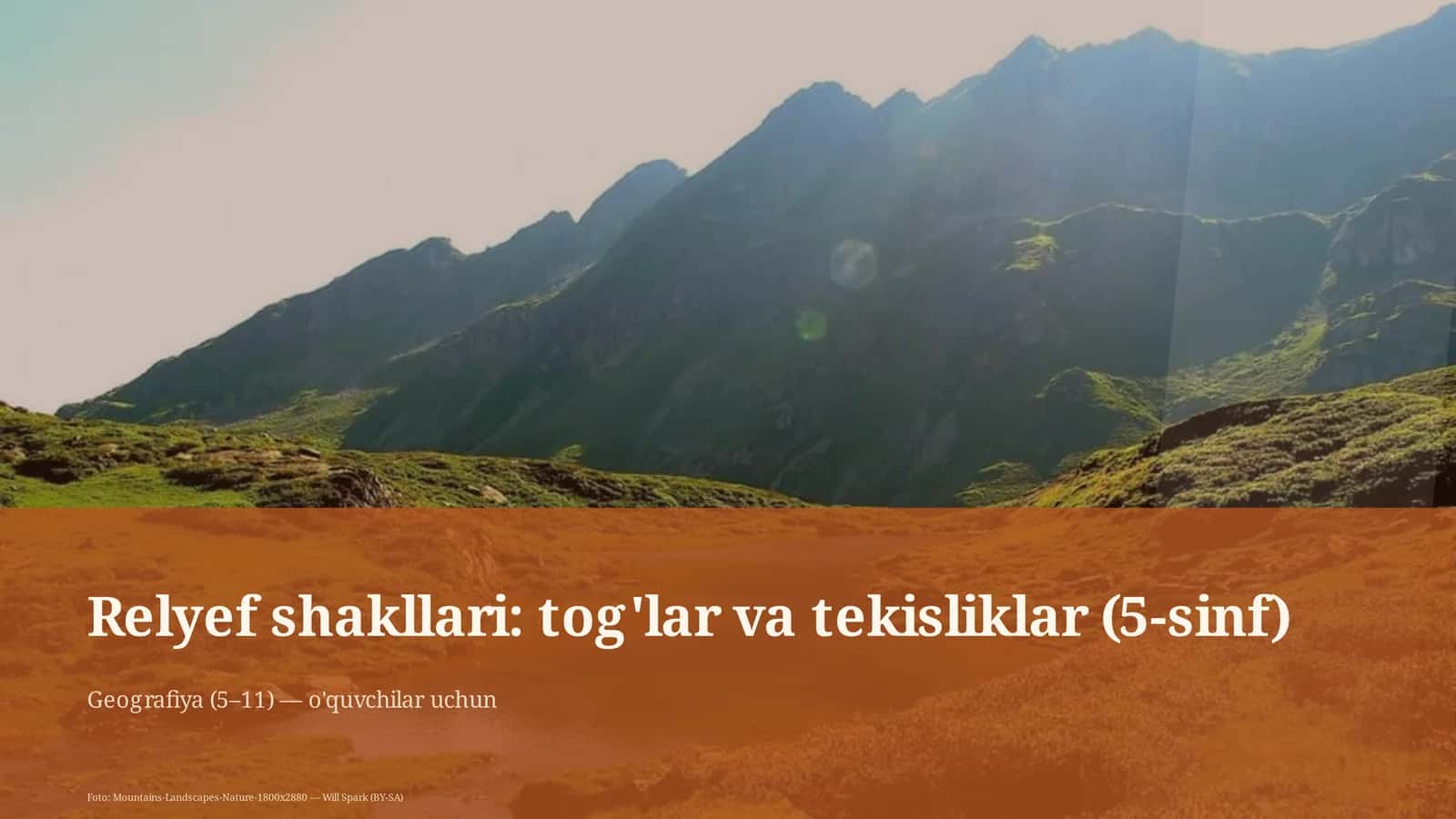 Relyef shakllari: tog'lar va tekisliklar (5-sinf) 1