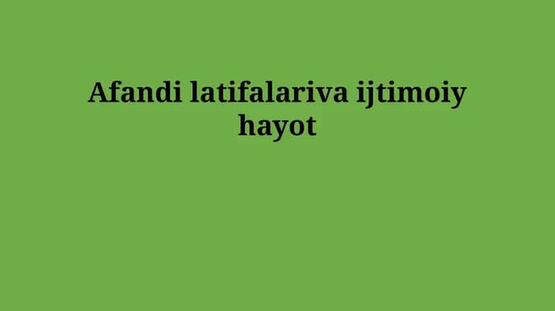 Afandi latifalari 1