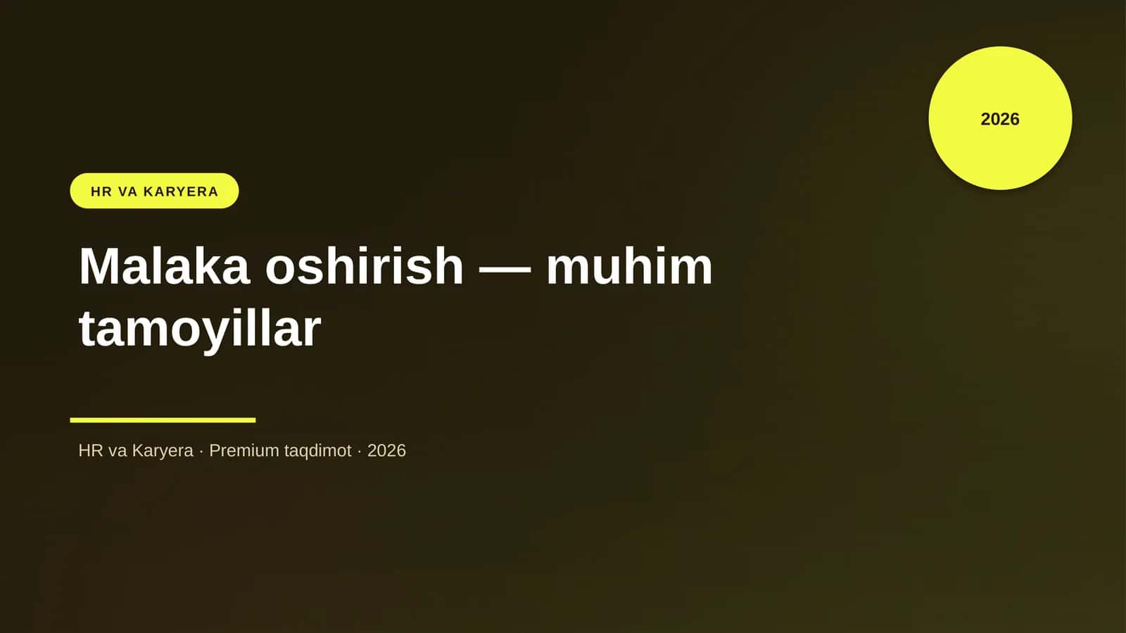 Malaka oshirish — muhim tamoyillar 1