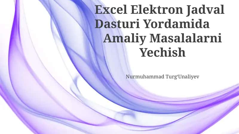 Excel Elektron Jadval Dasturi 1