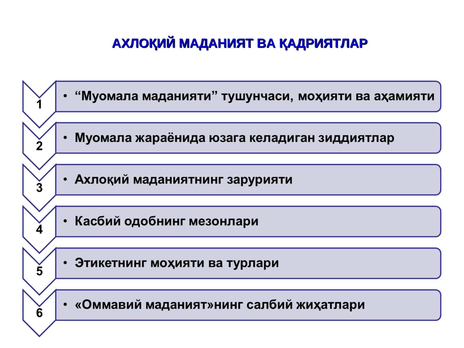 АХЛОҚИЙ МАДАНИЯТ ВА ҚАДРИЯТЛАР 1