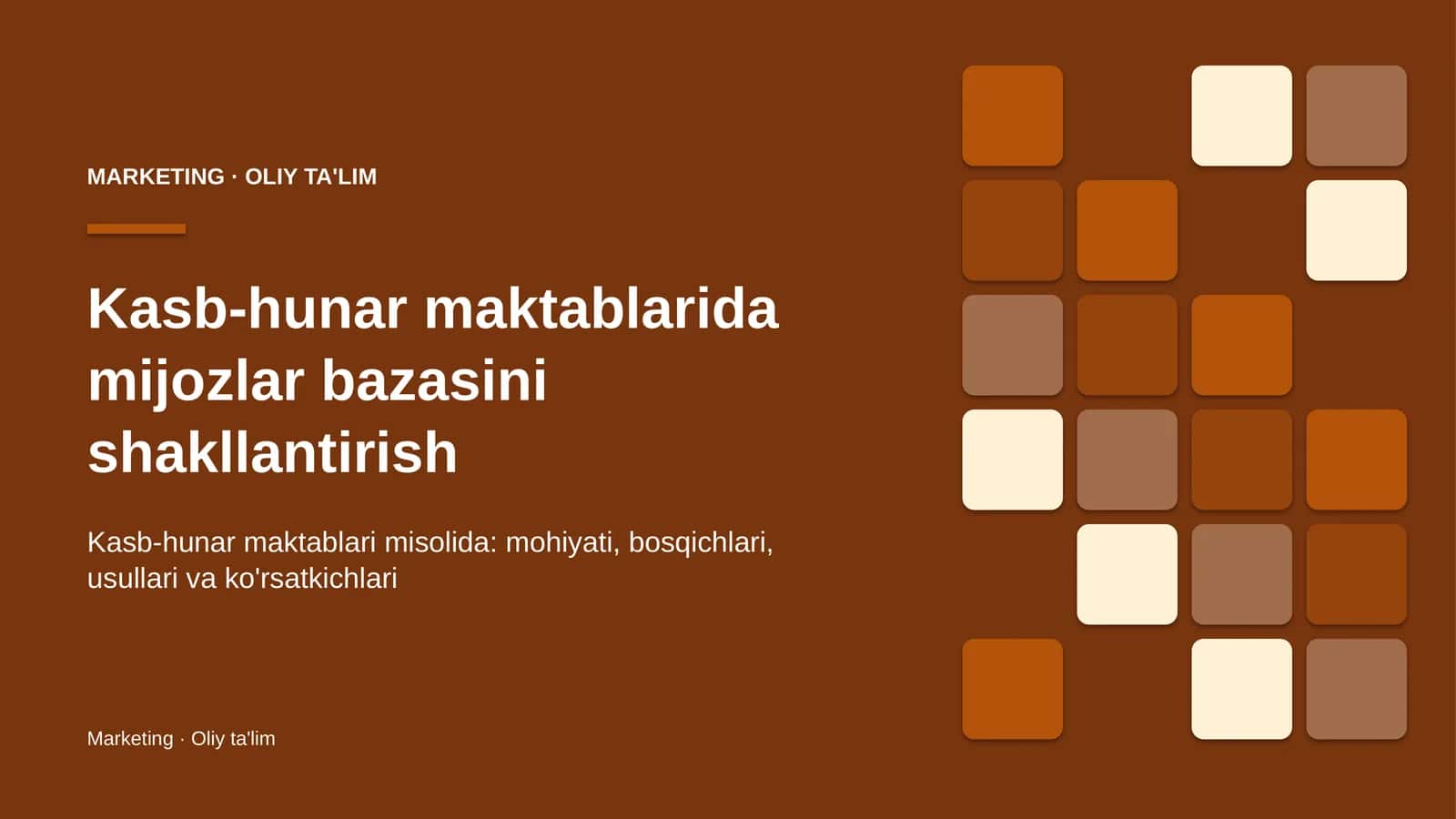 Kasb-hunar maktablarida mijozlar bazasini shakllantirish 1
