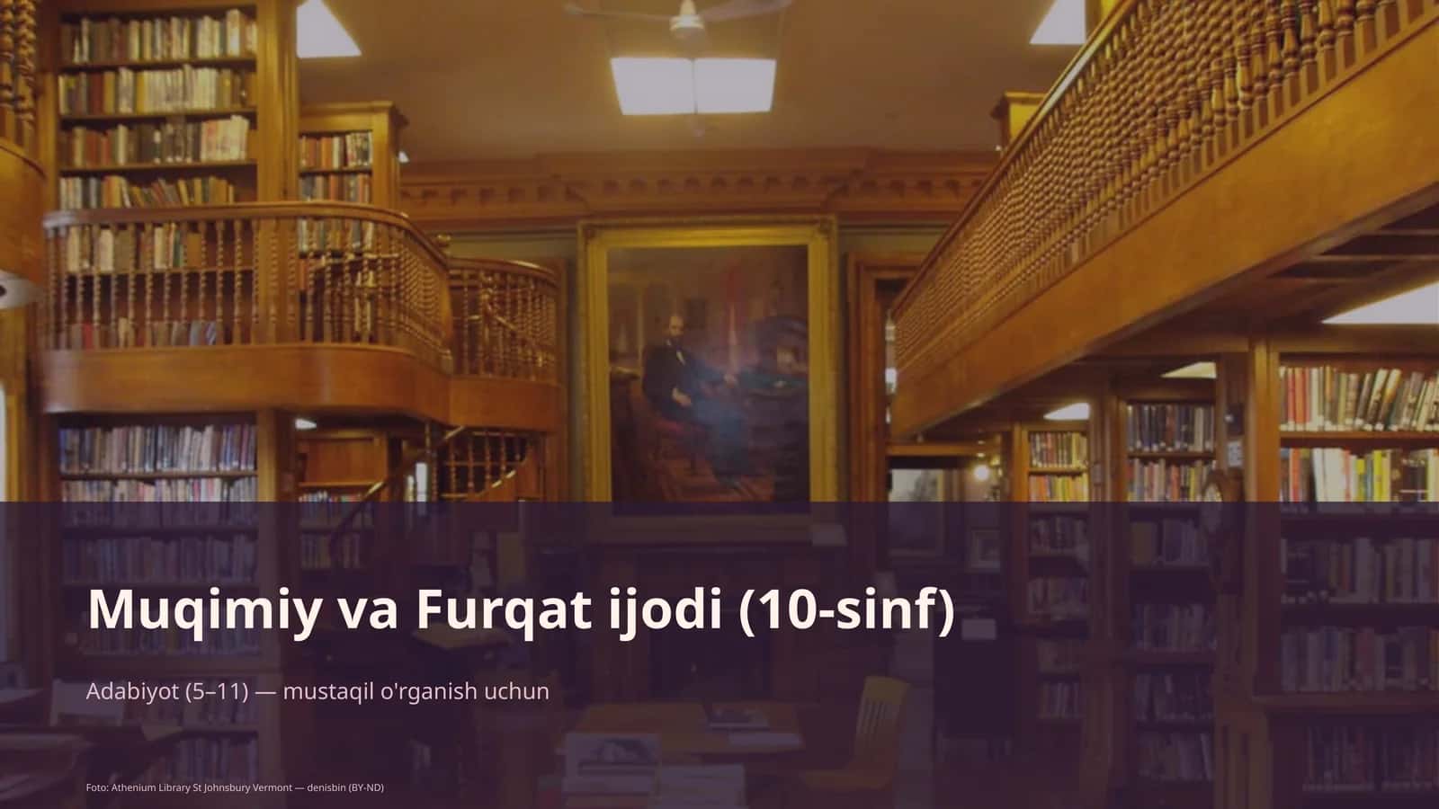 Muqimiy va Furqat ijodi (10-sinf) 1