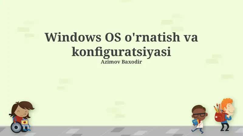 Windows OS ni o'rnatish jarayoni 1
