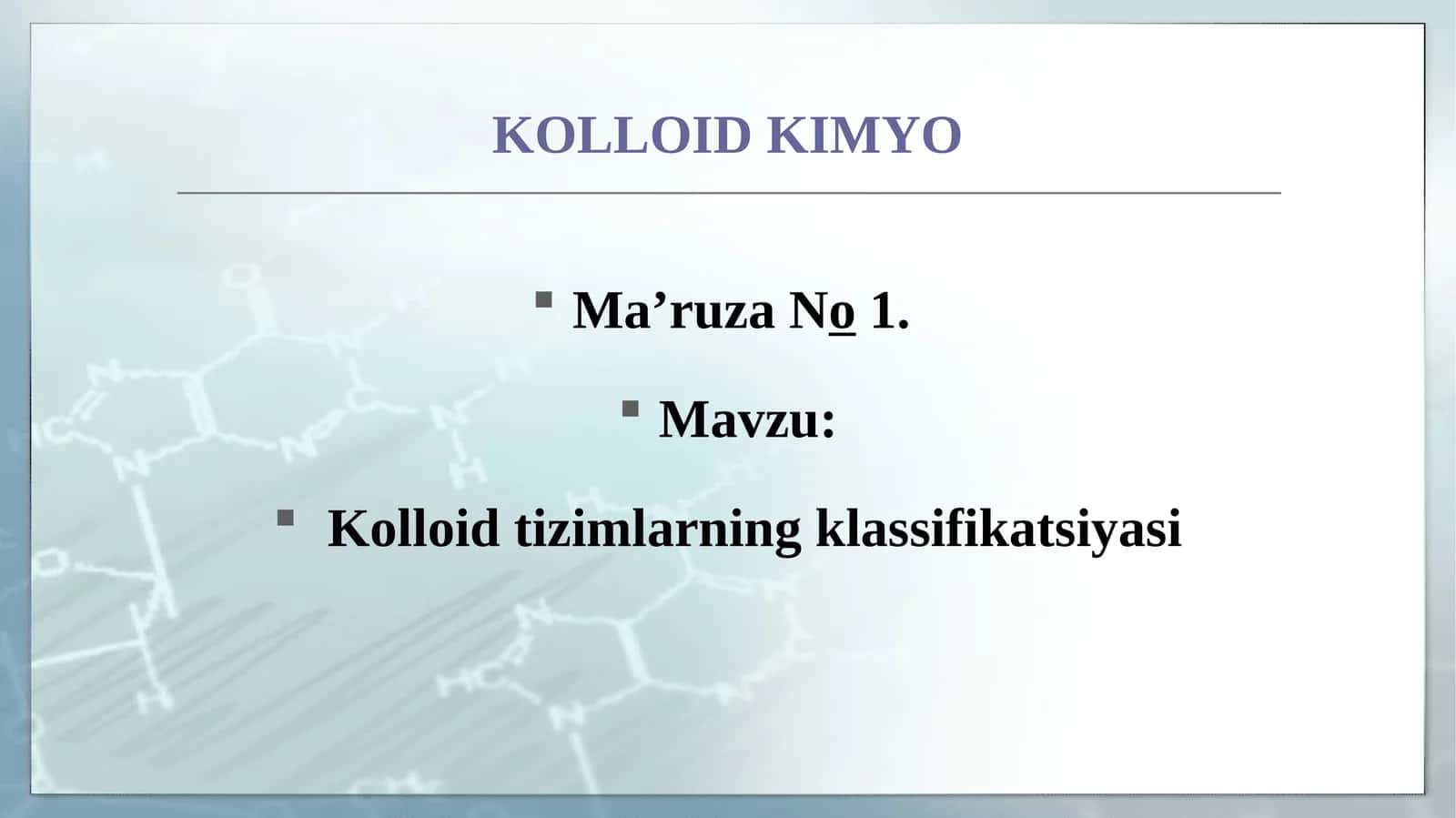 Kolloid Kimyo 1