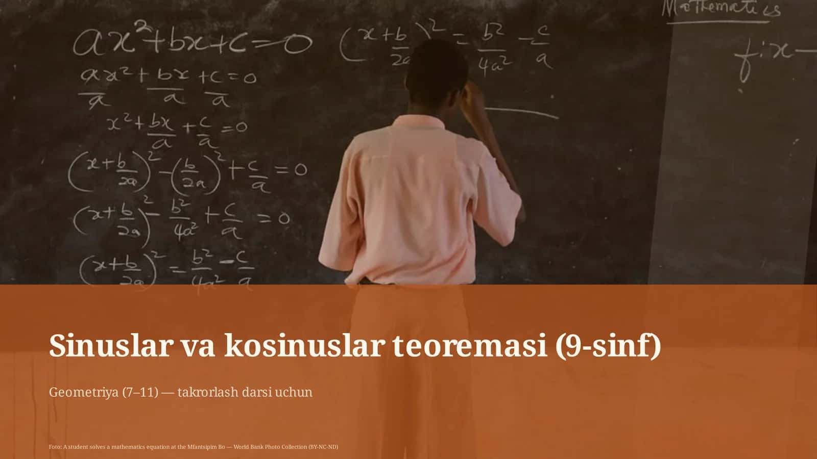 Sinuslar va kosinuslar teoremasi (9-sinf) 1