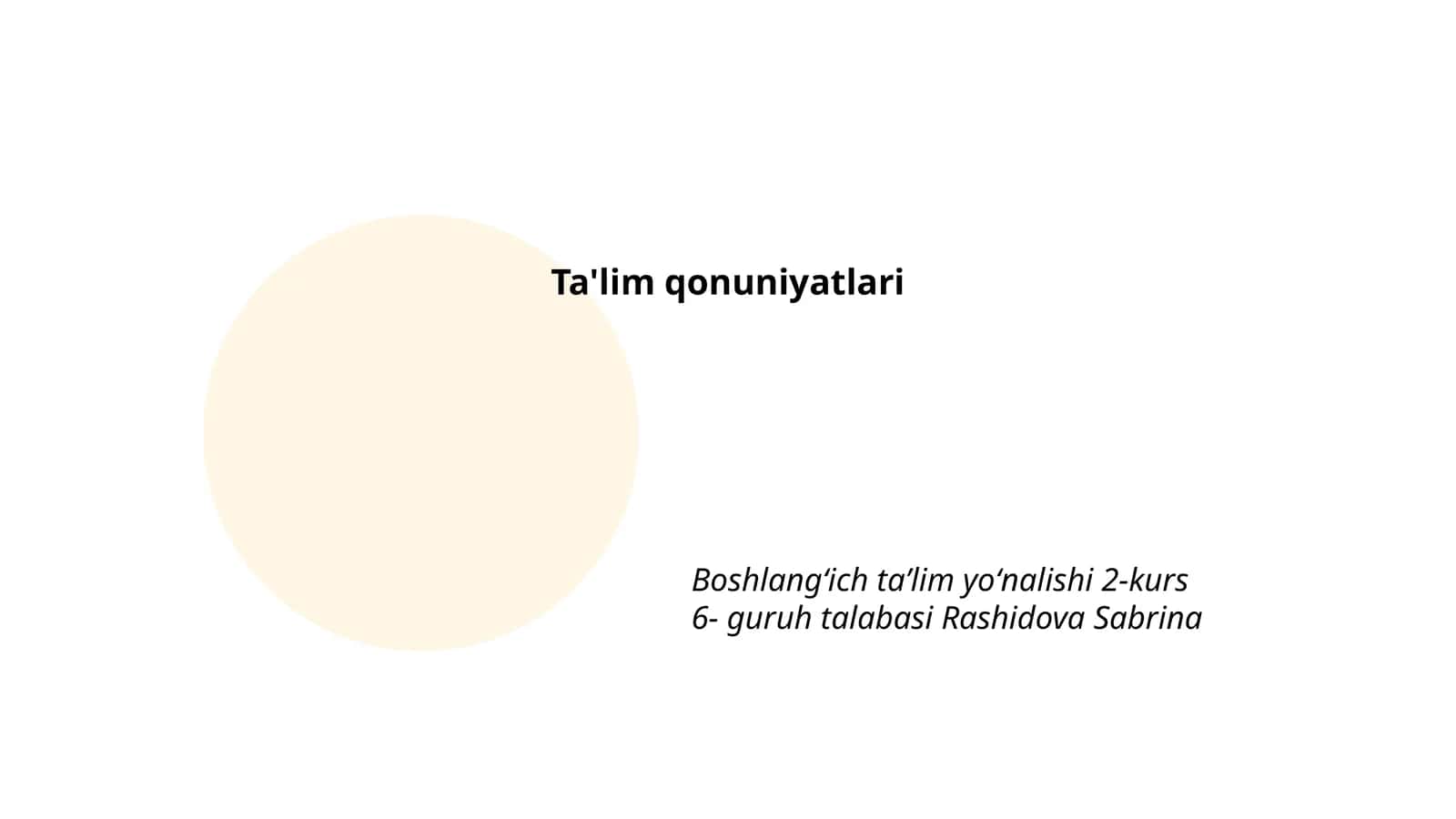 Ta'lim qonuniyatlari 1