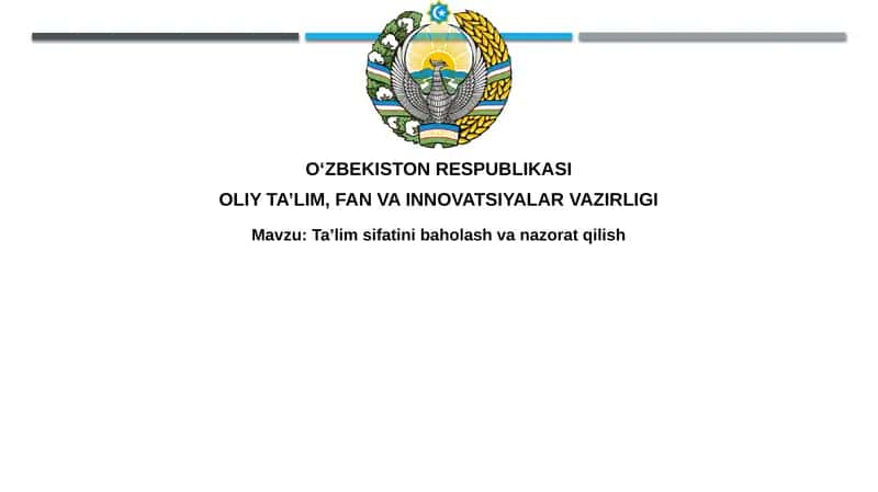 Ta'lim sifatini baholash 1