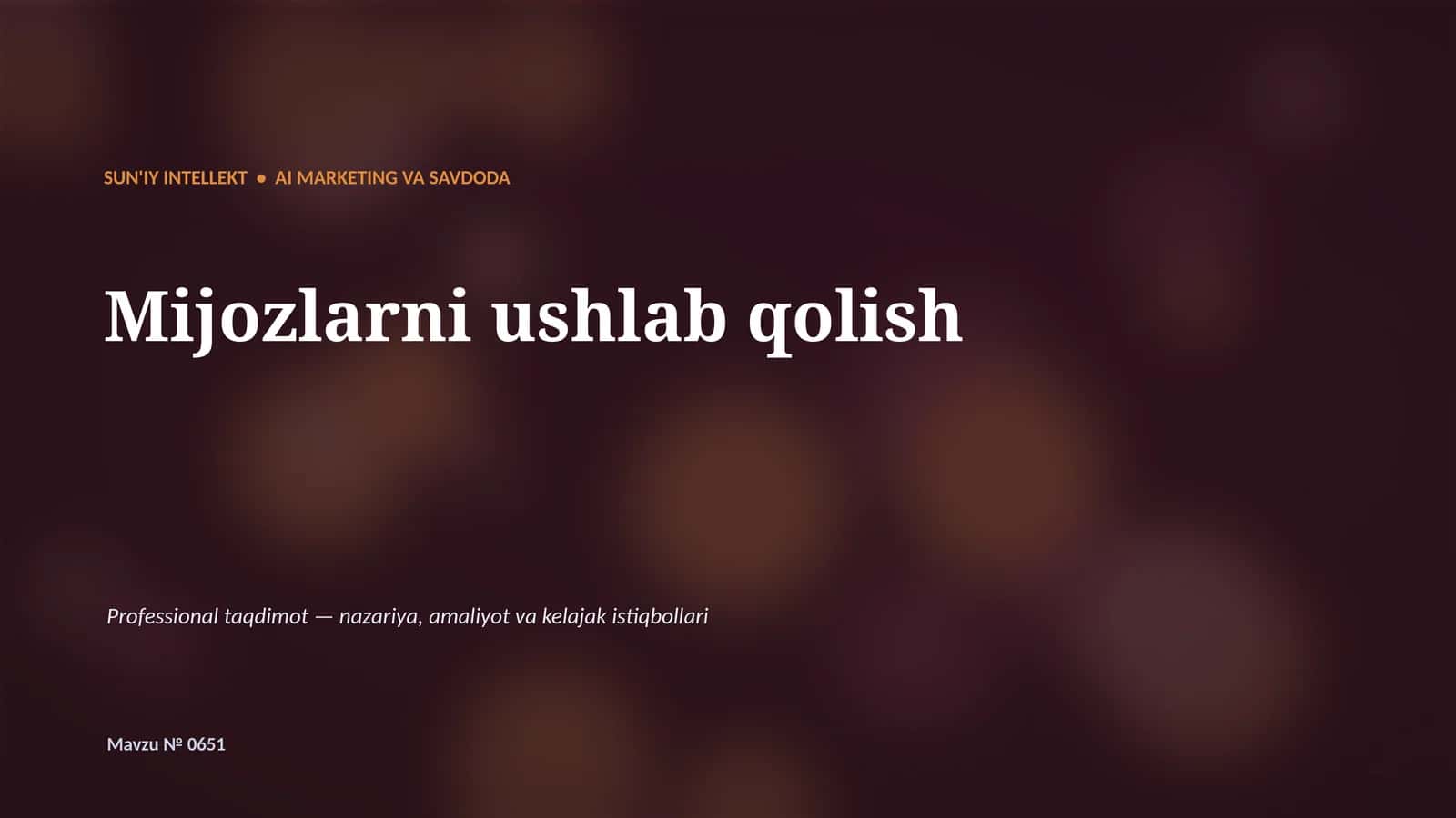 SUN'IY INTELLEKT • AI MARKETING VA SAVDODA 1