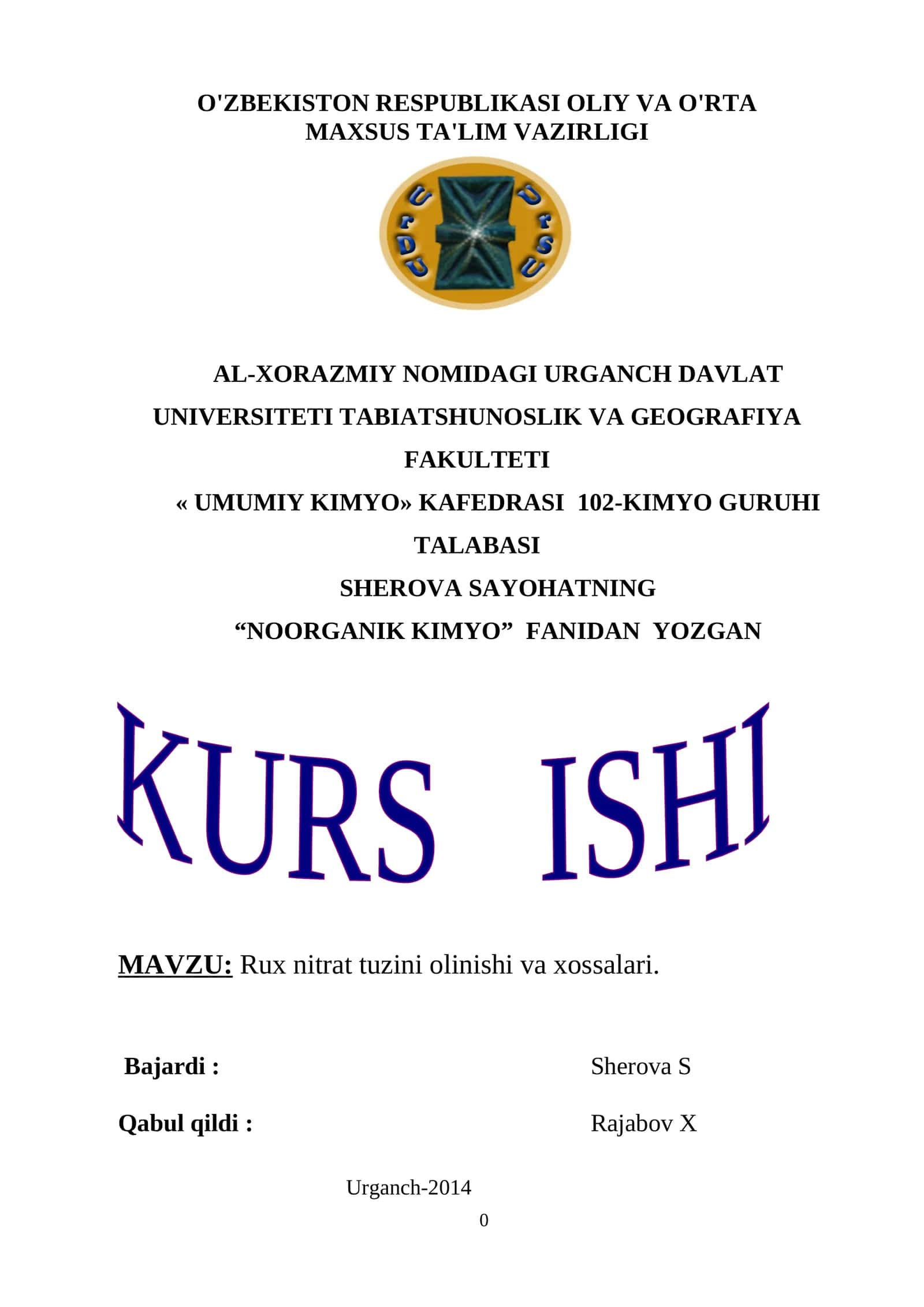 Rux nitrat tuzini olinishi va xossalari 1