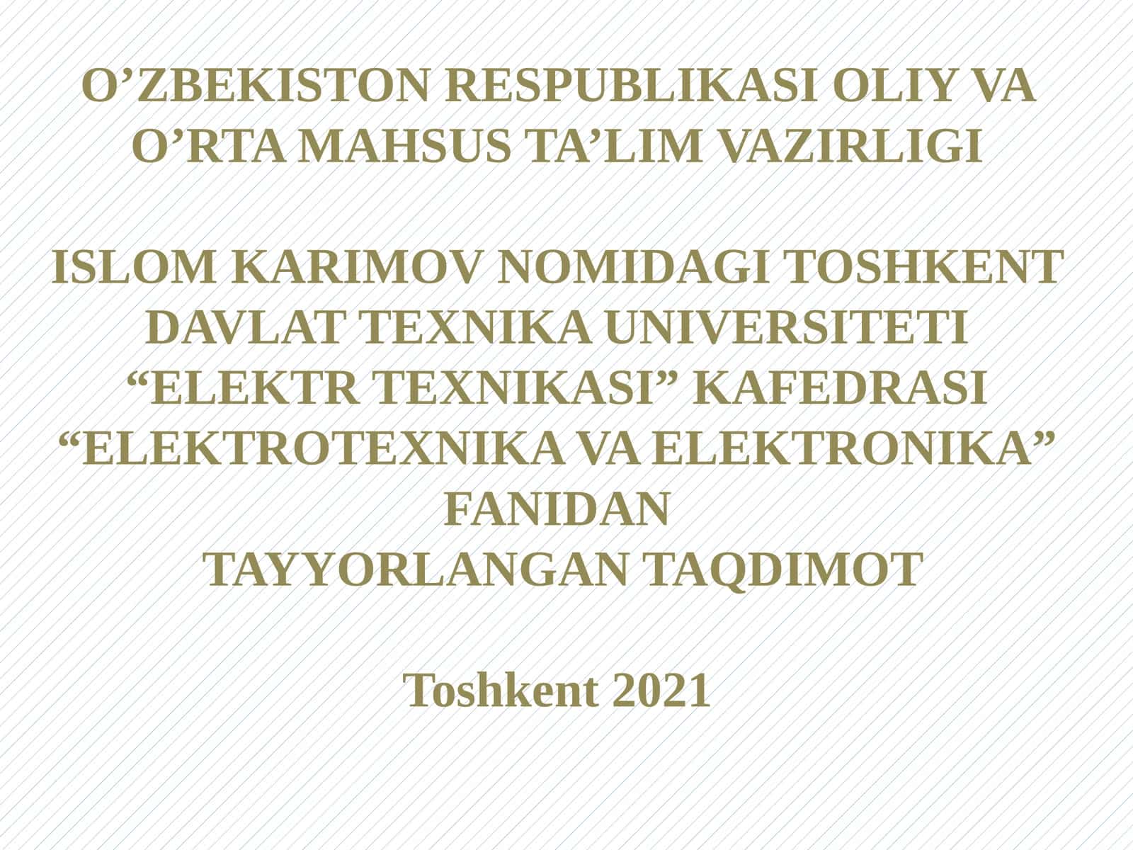 ELEKTRZANJIRI VA UNING ELEMENTLARI 1