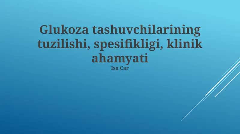 Glyukoza tashuvchilari 1