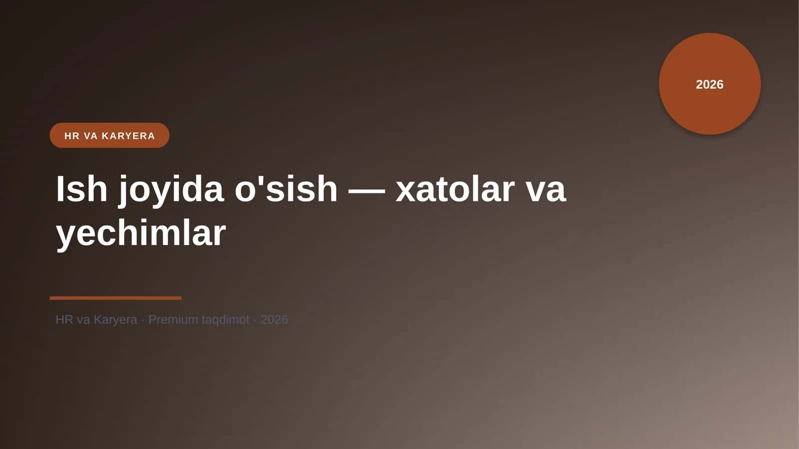 Ish joyida o'sish — xatolar va yechimlar 1