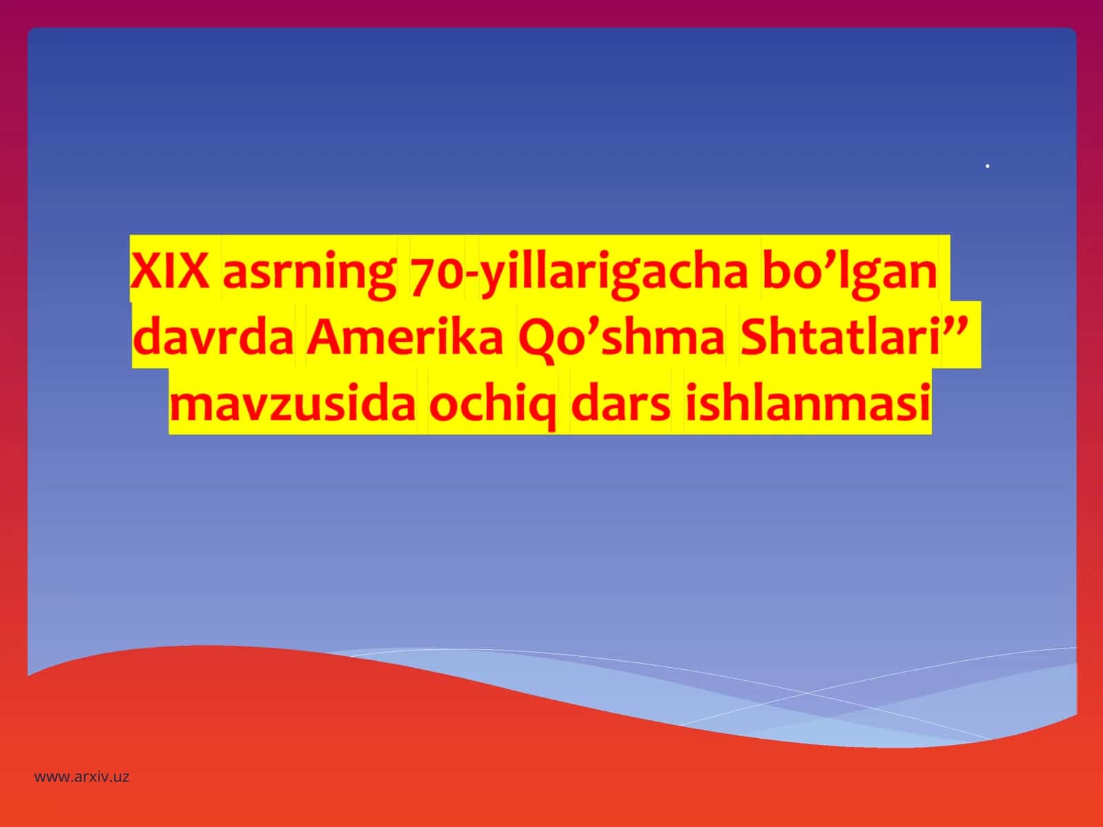 O’zbekiston tarixi Fan: Sinf 8 1