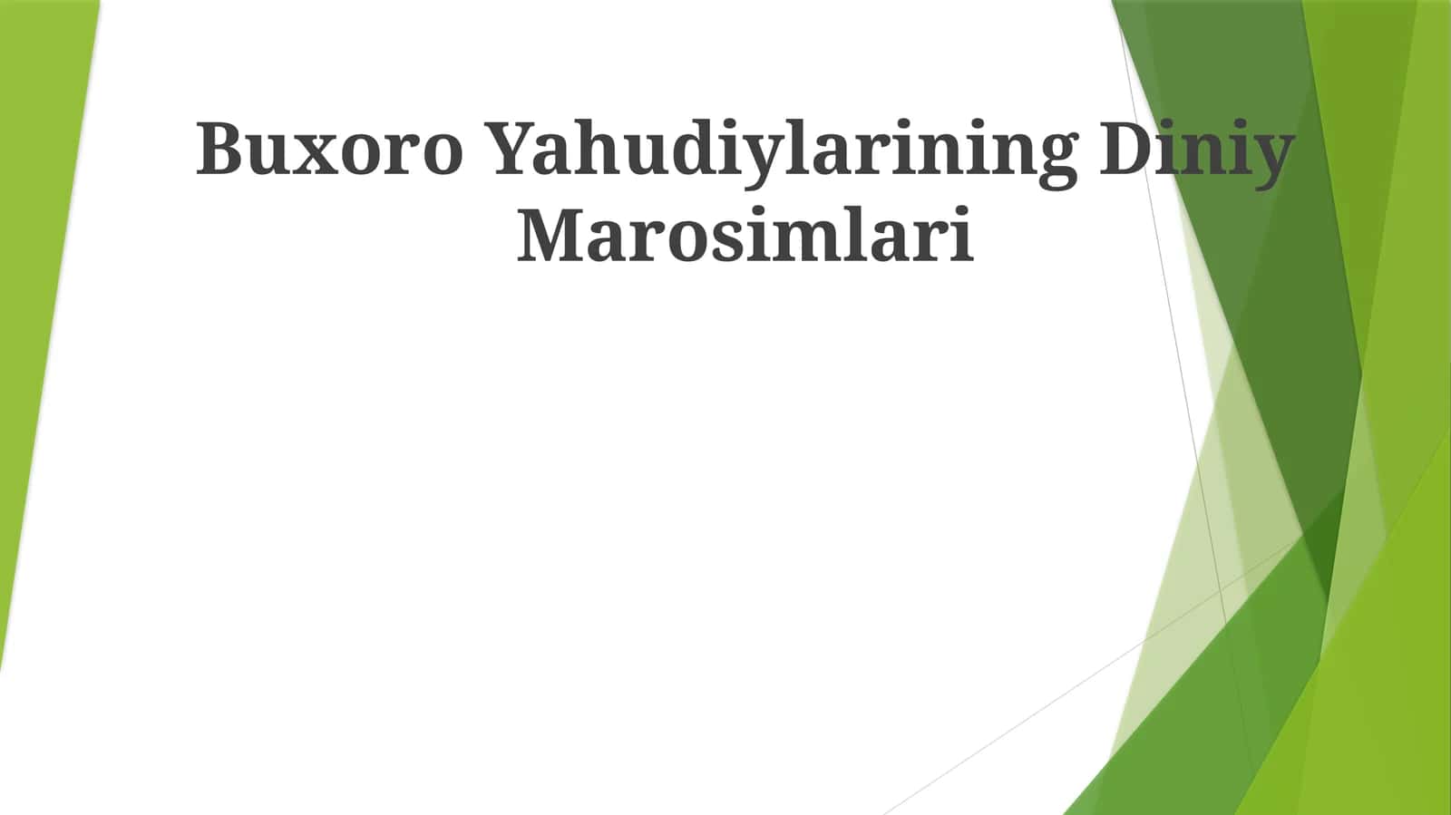Buxoro Yahudiylarining Diniy Marosimlari 1