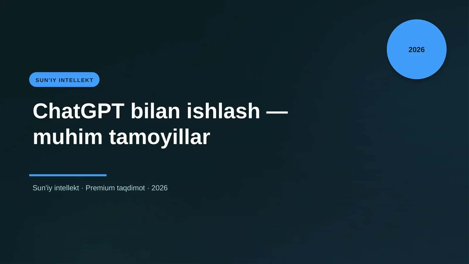 ChatGPT bilan ishlash — muhim tamoyillar 1
