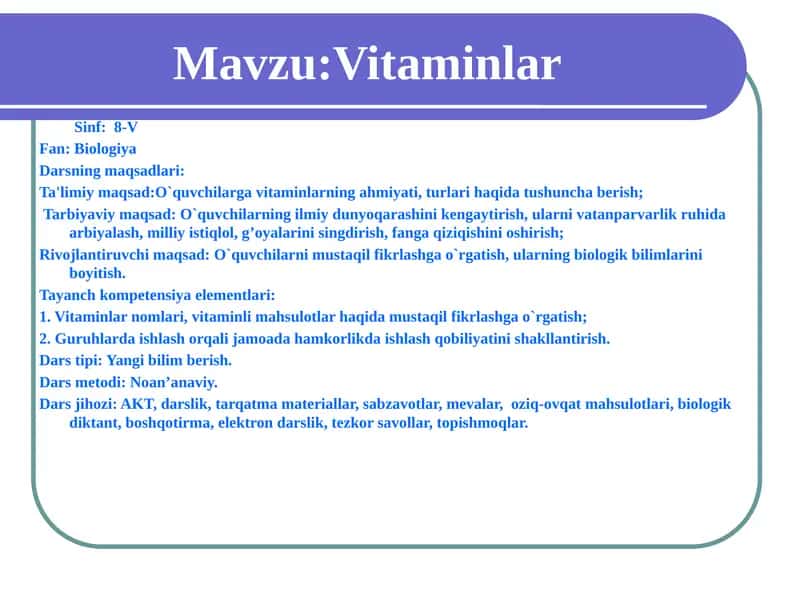 Vitaminlar 1