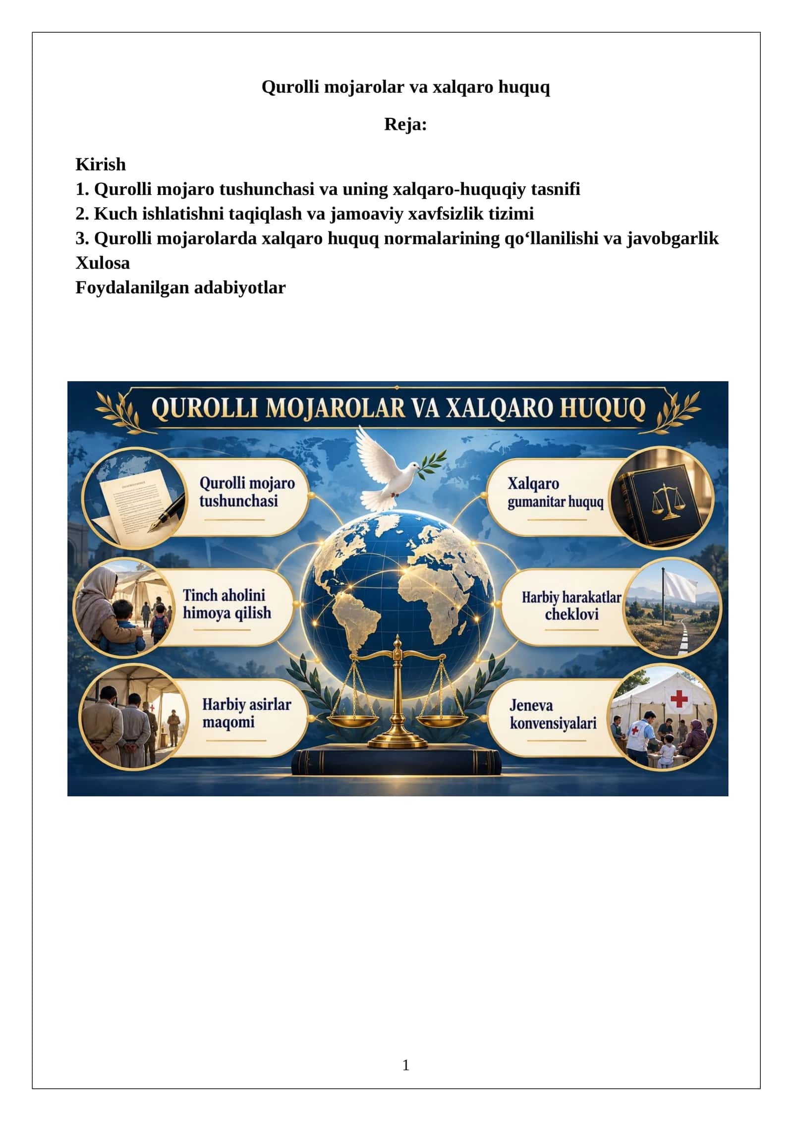 Qurolli mojarolar va xalqaro huquq 1
