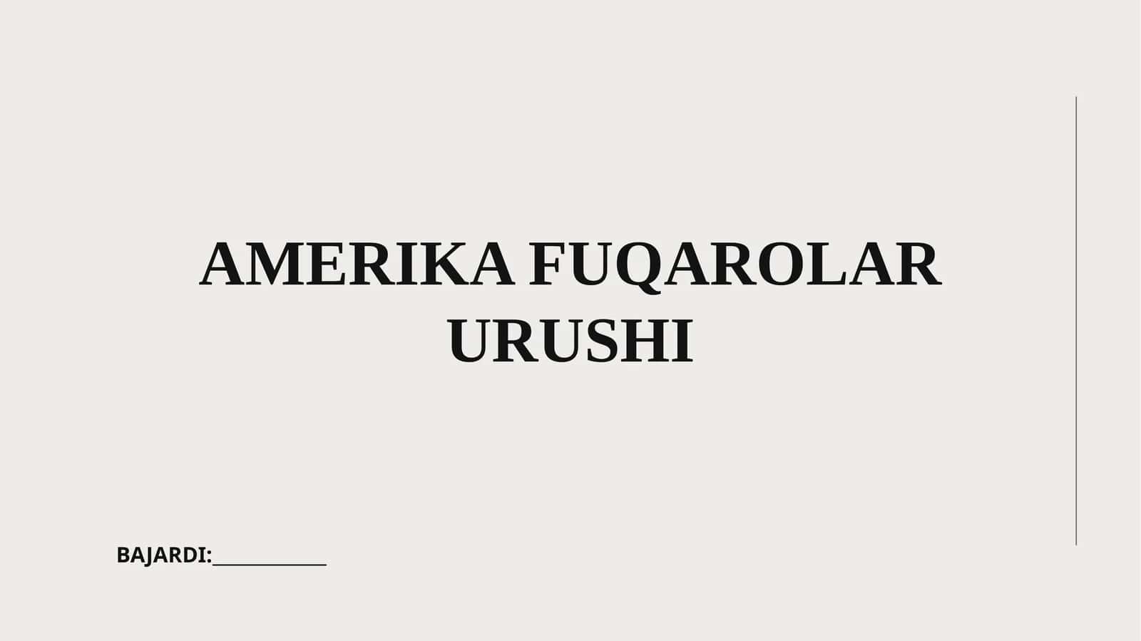 AMERIKA FUQAROLAR URUSHI 1