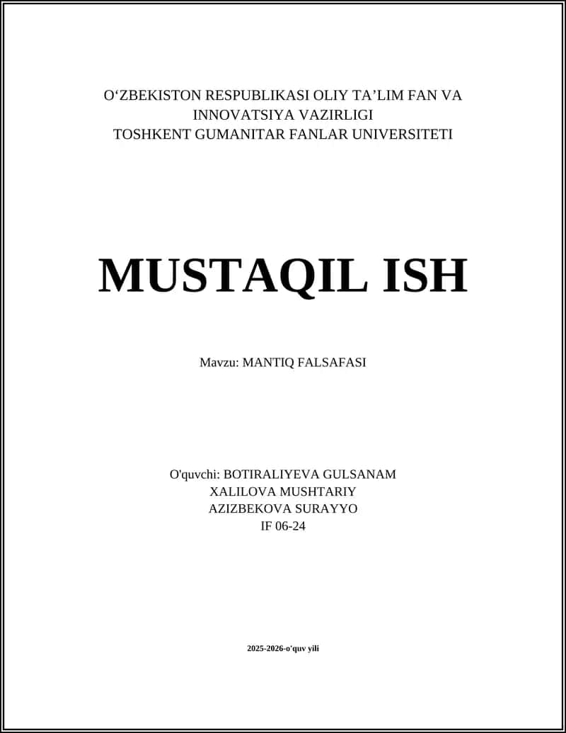 MANTIQ FALSAFASI 1