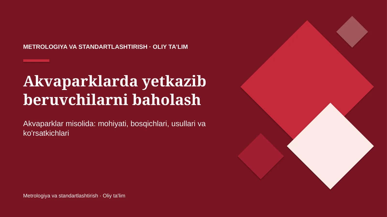 Akvaparklarda yetkazib beruvchilarni baholash 1