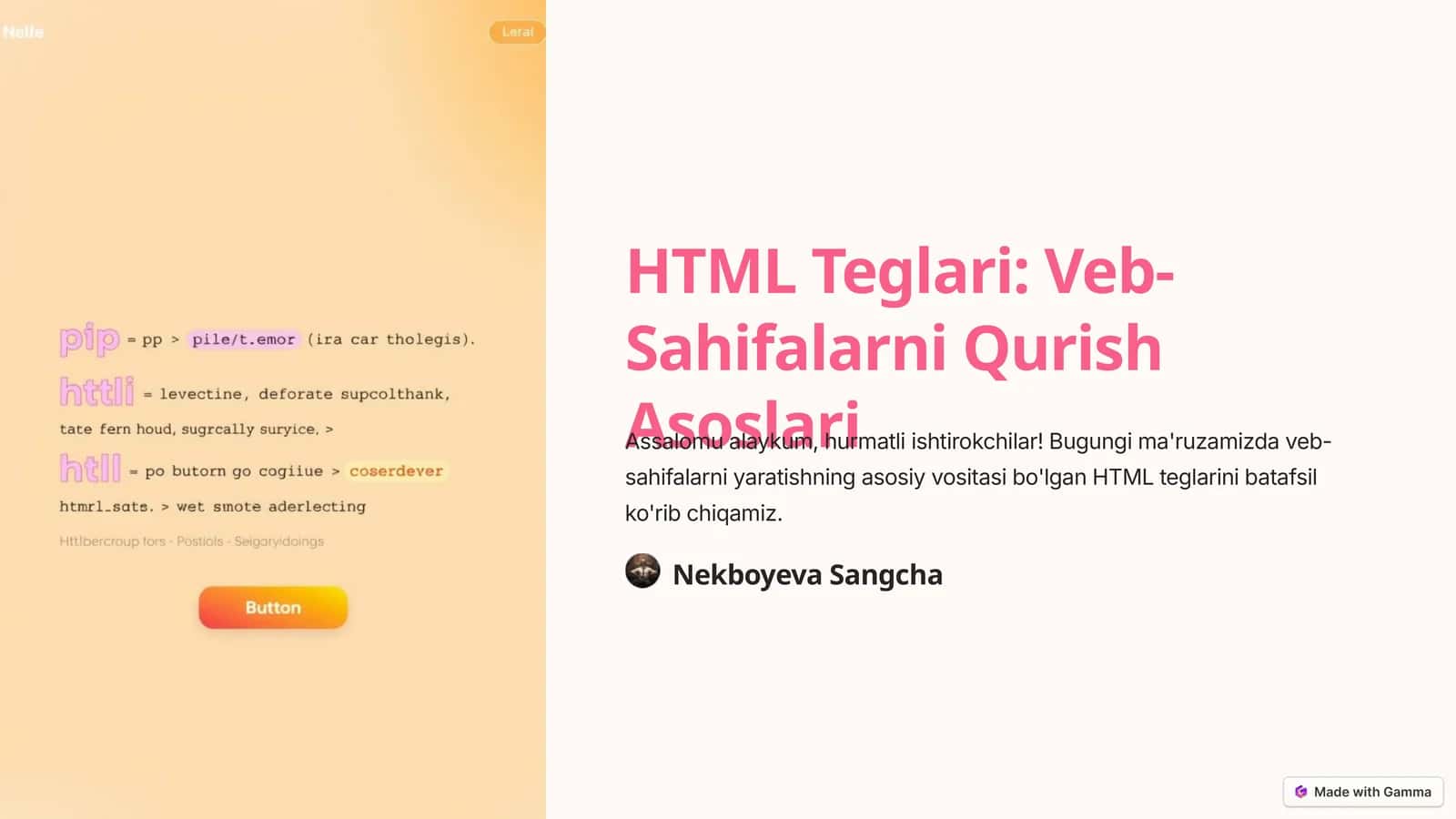 HTML Teglari: Veb-Sahifalarni Qurish Asoslari 1