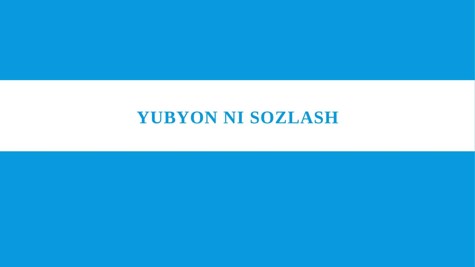 YUBYON ni sozlash 1