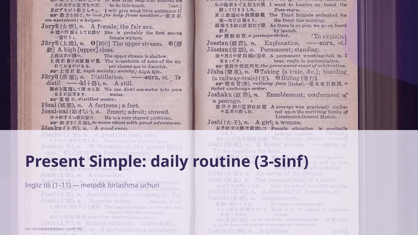 Present Simple: daily routine (3-sinf) 1