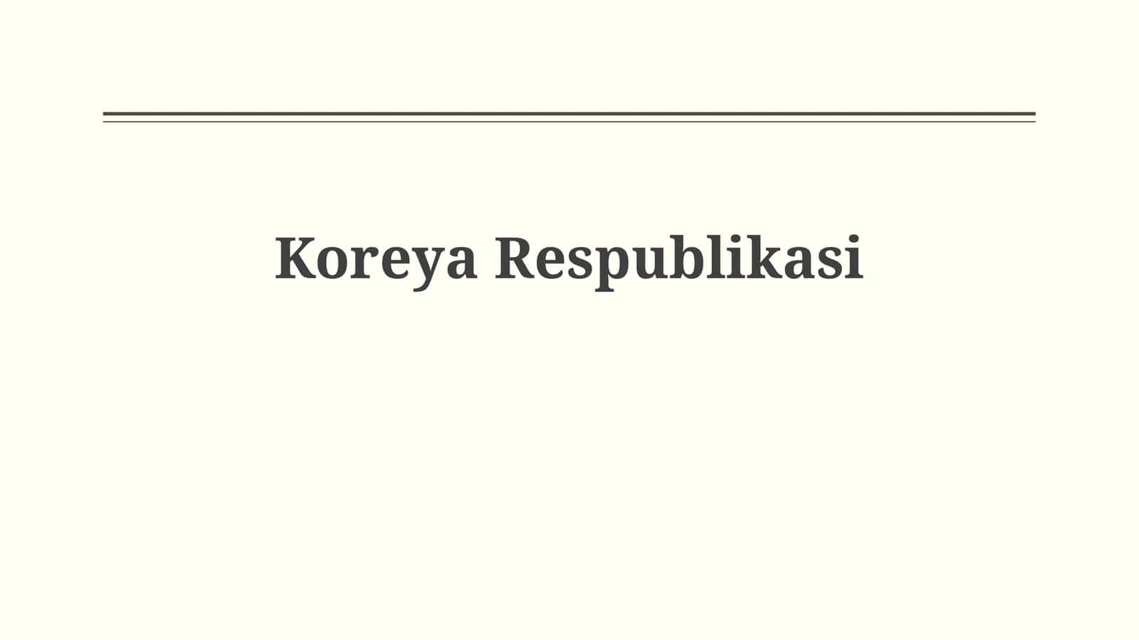 Koreya Respublikasi 1