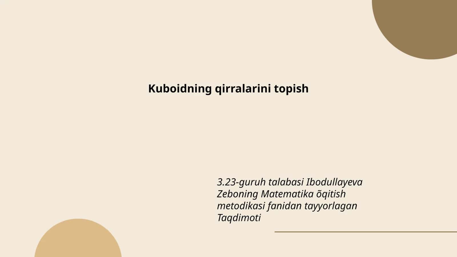 Kuboidning qirralarini topish 1