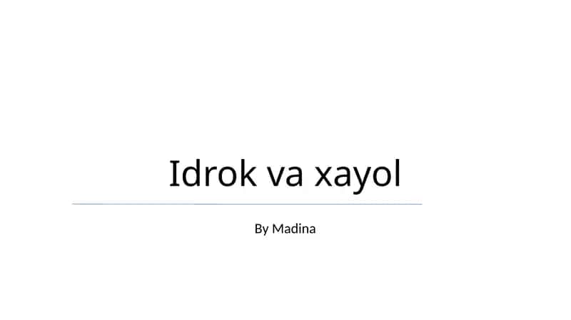 Idrok va xayol 1