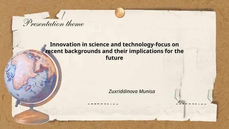 Innovation in science and technology-focus on recent backgrounds and their implications for the future 1